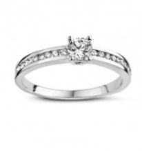 You and Me Witgouden ring met briljant 0.380ct