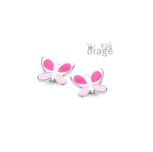 K2521 Orage Kids oorring vlinder roze zilver