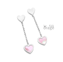 K2537 Orage Kids oorring hart roze zilver K2537