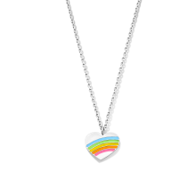 Naiomy Princess zilveren halsketting +hanger hart regenboog multicolor