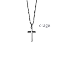 Orage AW143  ketting heren staal kruis