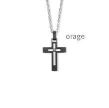 Orage AW142  ketting heren staal kruis