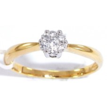 You and Me ring wit & geel goud 18ct briljant 0.142ct