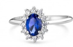 Y1355 You and Me Witgouden ring met synthetische saffier