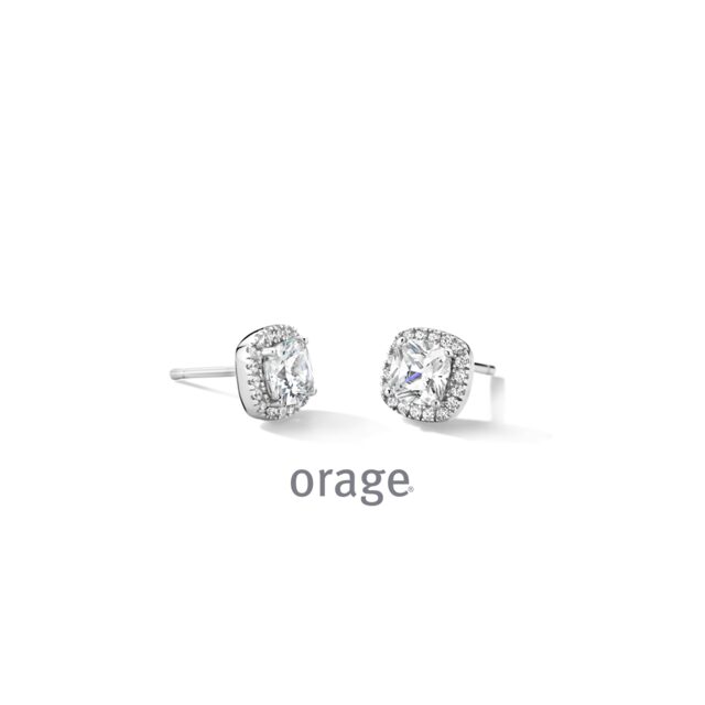 as114 Orage oorring zilver met zirconium