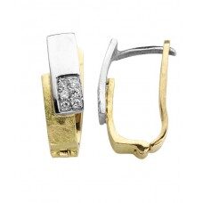 Emotions OO1049BB oorring creool wit - geel goud 18ct Briljant 0.060ct