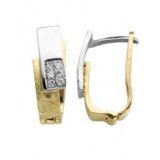 Emotions OO1049BB oorring creool wit - geel goud 18ct Briljant 0.060ct