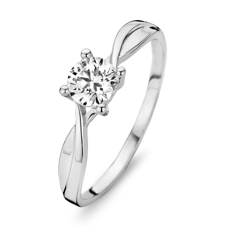 Y0646 You and Me Witgouden ring18 ct met zirconium