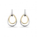 Emotions oorringen geel - wit goud 18ct briljant 0.10ct