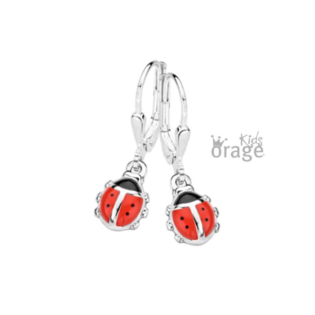 Orage Kids oorring lieverheersbeestje rood K2635