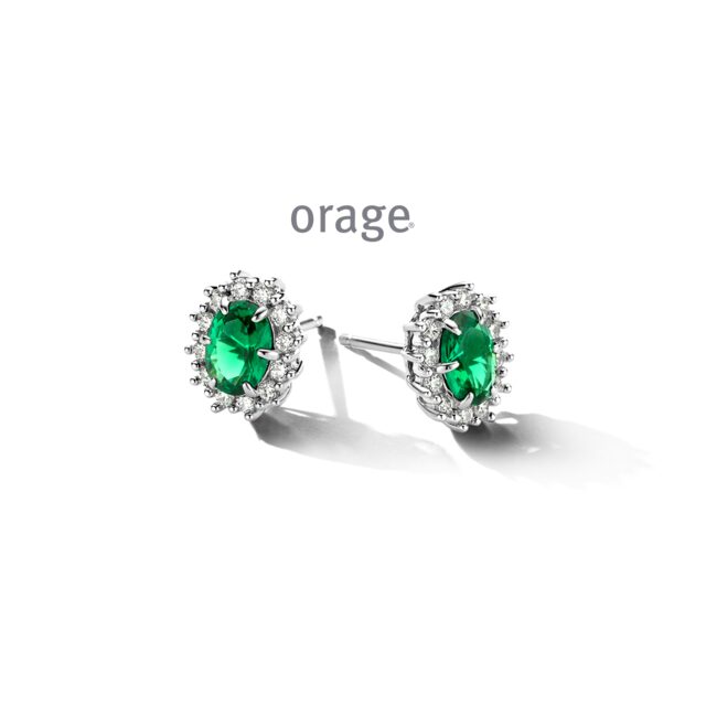 as 425 Orage oorring zilver groen