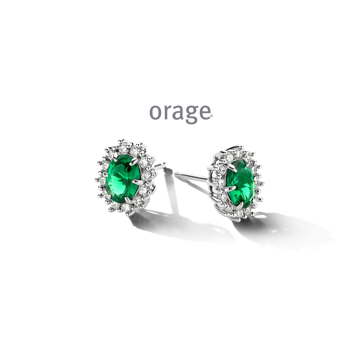 as 425 Orage oorring zilver groen