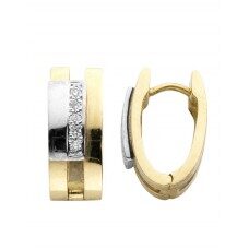 Emotions E178 Oorringen creolen wit - geel goud 18ct Briljant 0.09 ct 16 /6.3 mm