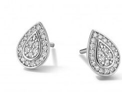 Y1744 You and Me Witgouden oorringen 18 ct met briljant 0.18ct