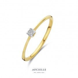 AR0129D Ring solitaire Briljant 0.060ct geelgoud 18ct