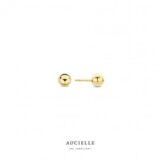 AE0107B /4mm geelgouden bolletjes oorringen 18ct 4mm