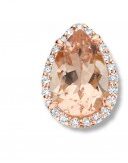 You and Me Rosé gouden hanger met Morganiet & briljanten 0.120ct LXB 12x9mm
