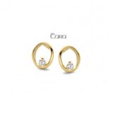 Oorringen Ca208  18 ct geelgoud zirconium