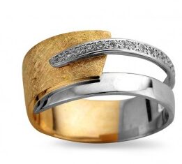 Emotions ring wit en geelgoud 18ct met briljanten