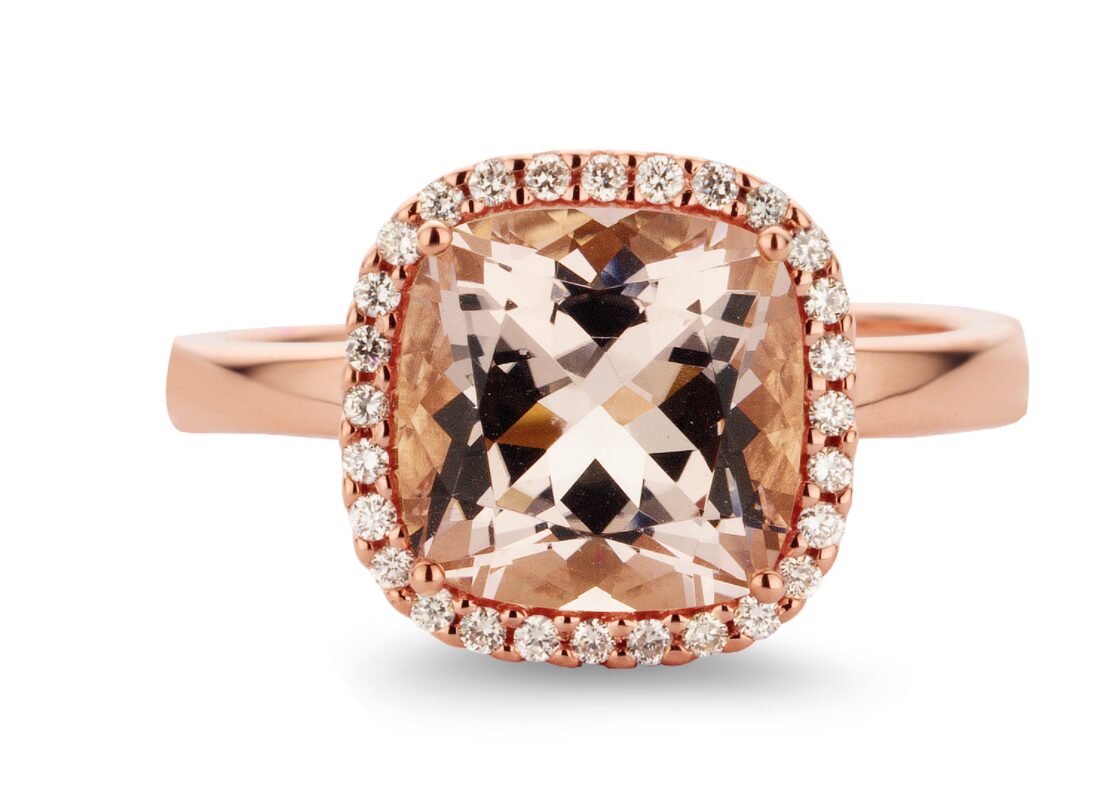 You and Me ring rozé goud met  morganiet & briljanten 