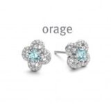 Orage oorring zilver licht blauw