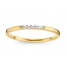 y0761  You and Me ring 18 ct geelgoud met briljant 0.035ct 