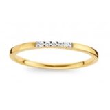 y0761  You and Me ring 18 ct geelgoud met briljant 0.035ct