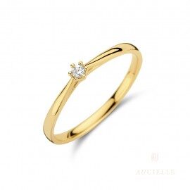 AR0043D  ring geelgoud 18ct briljant 0.035ct