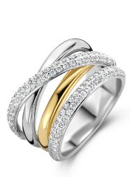 Naiomy ring zilver  verguld Bicolor ring gezet met zirconium