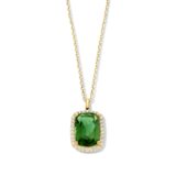Naiomy zilver halsketting met hanger verguld groen