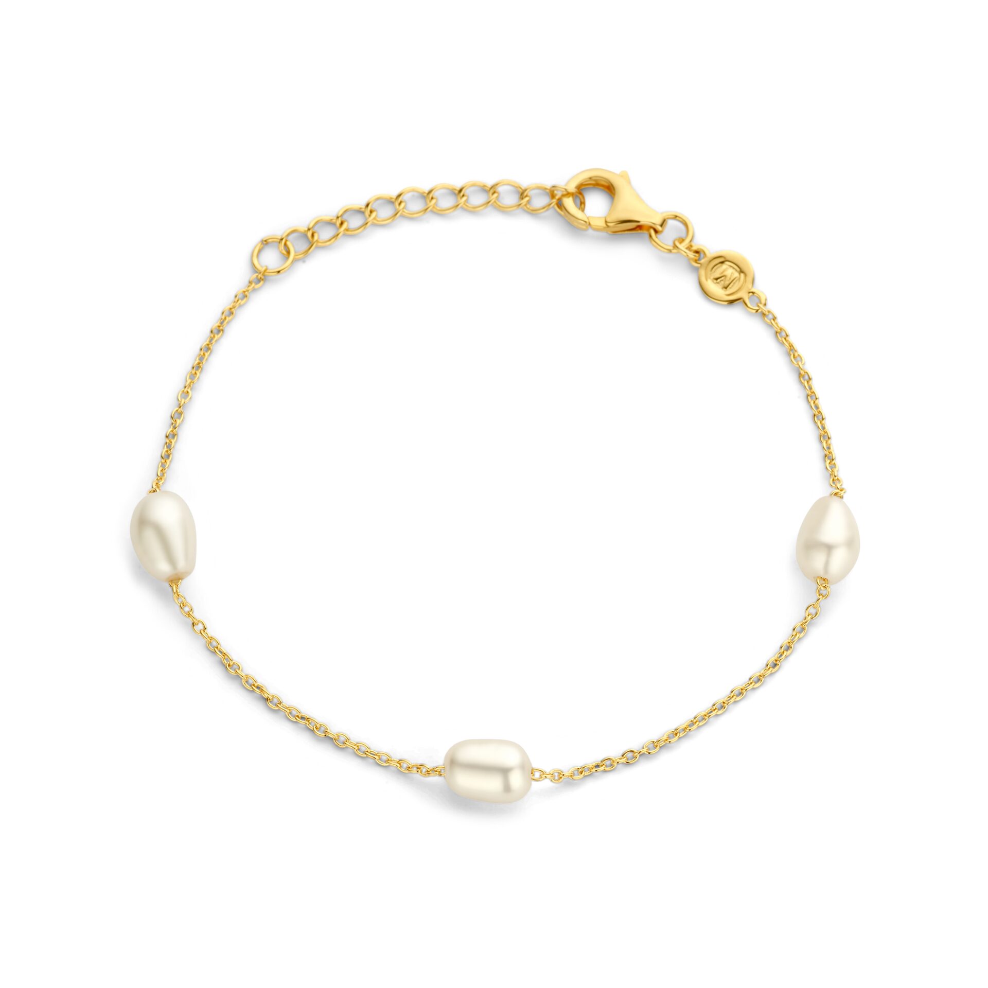 Naiomy armband verguld geel met parels