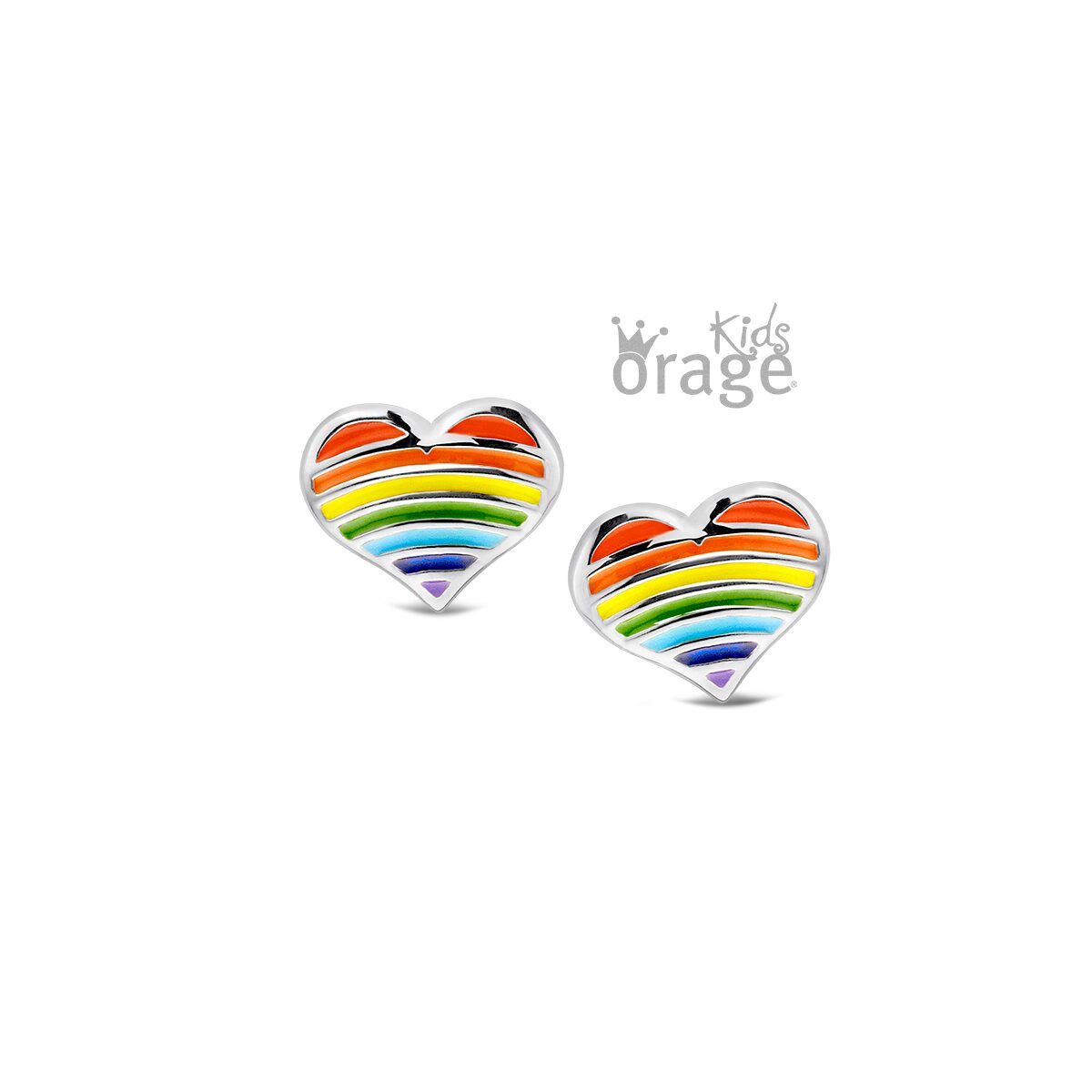 Orage Kids oorring hart multi color