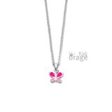 K2522 Orage Kids halsketting met roze vlinder zilver