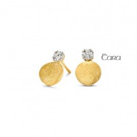 Geelgouden oorringen 18ct zirconium CA295