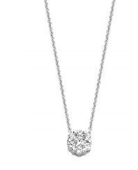 You and Me y1636 wit gouden halsketting met hanger zirconium L42cm