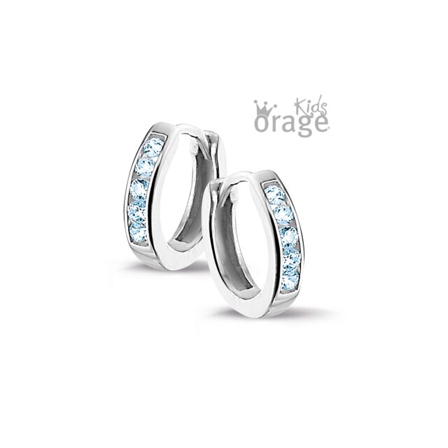 K2598 Orage Kids oorring creool zilver blauw