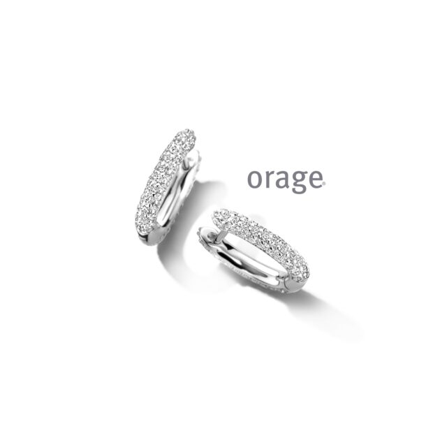Orage zilveren creolen met zirconium 