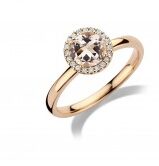 You and Me rosegouden ring 18ct Morganiet 6mm en Briljant 0.08ct