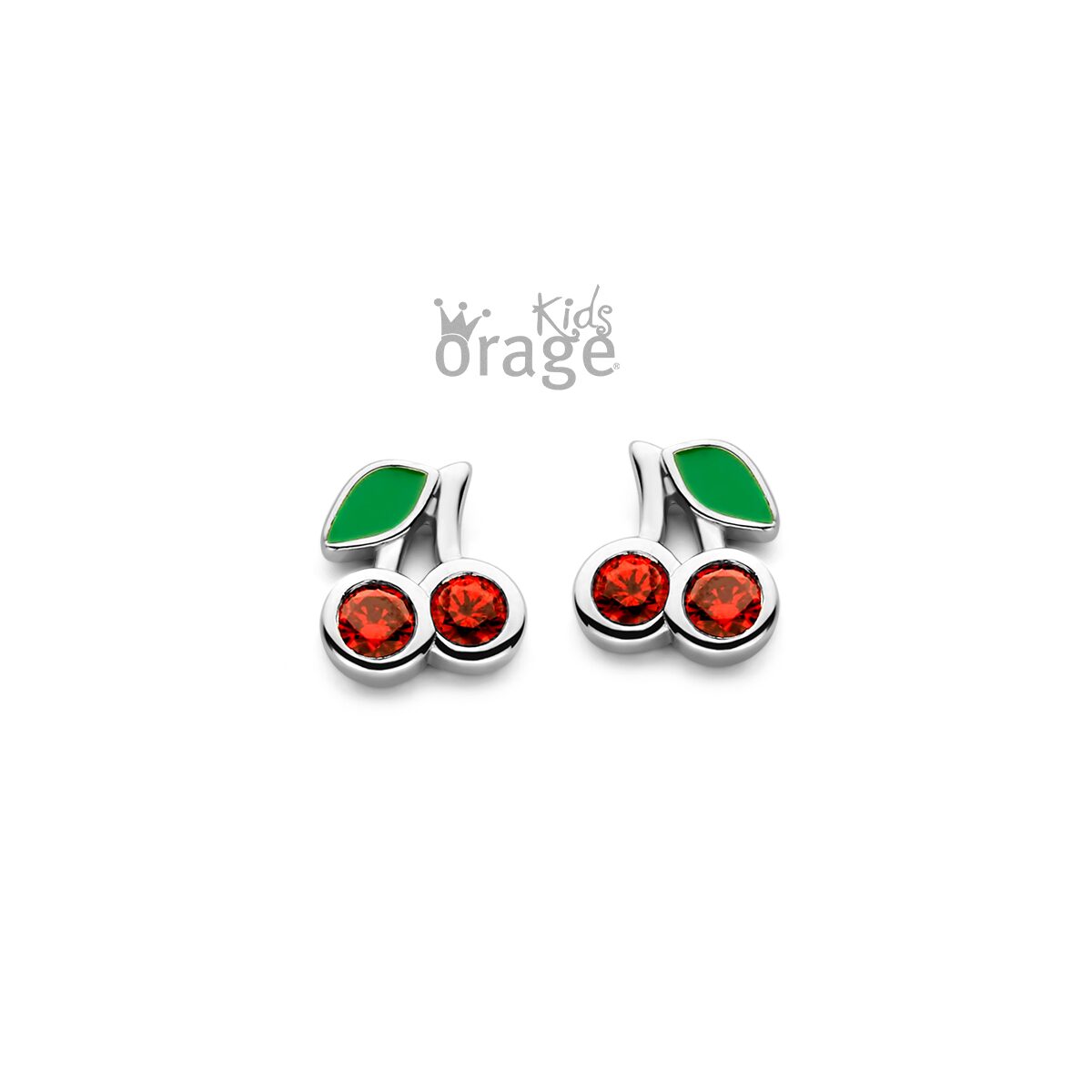 K2530 Orage kids ooringen kers rood zilver