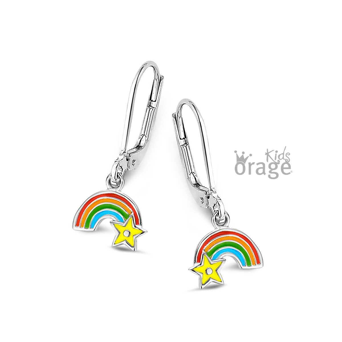 K2611 Orage Kids oorring regenboog zilver