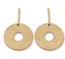 Emotions OO0956bi geelgouden oorringen 18ct  16mm cirkel wit