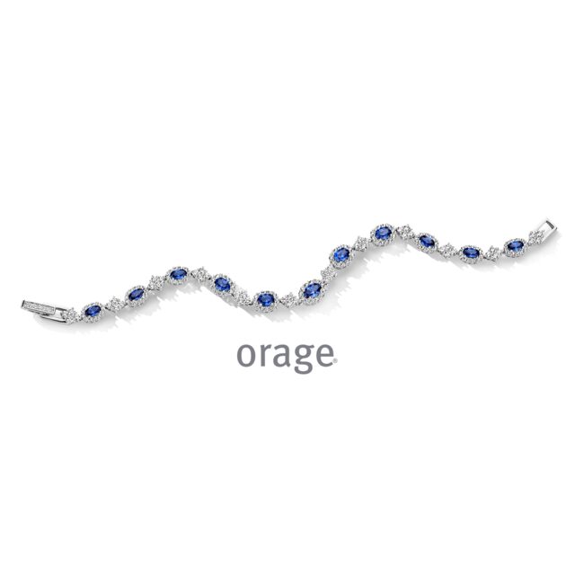 AW435 Orage armband zilver blauw zirconuim lengte 18cm