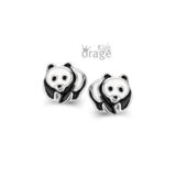 Orage Kids oorringen panda wit zwart k2631
