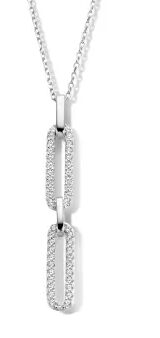 Naiomy zilver halsketting met hanger zirconium 