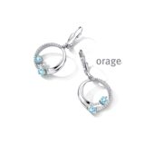  As110 Orage oorring zilver met zirconium blauw