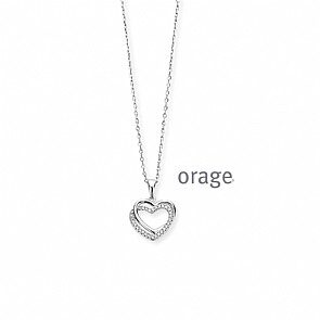 Orage ketting zilver hart zirconium
