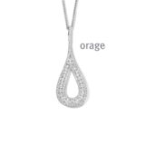 Orage ketting zilver met hanger zirconium