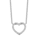 Naiomy Halsketting zilver met hanger hart zirconium