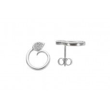 GO3315 witgouden oorringen 18ct briljant 0.040ct LxB 13.7x11mm