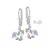 Orage kids oorringen unicorn wit blauw roze k2651